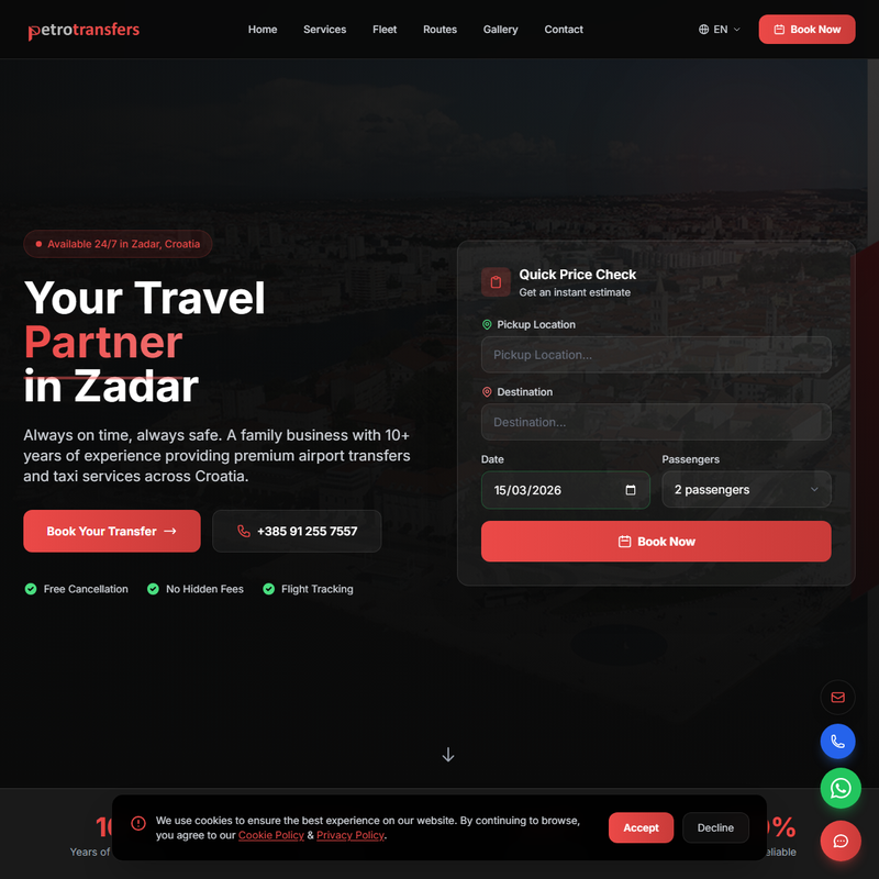 Petro Transfers - Sustav za rezervacije prijevoza